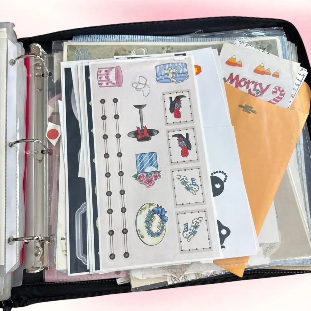 Vintage Y2K Scrapbooking Lot Crop In Style PSB Binder Stickers Ephemera Kits